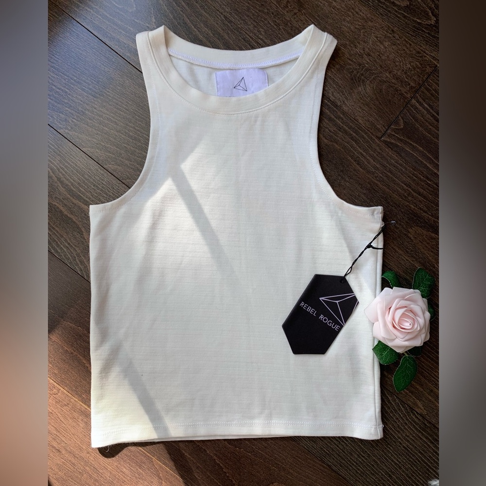 Rebel Rogue White Mona Crop Tank